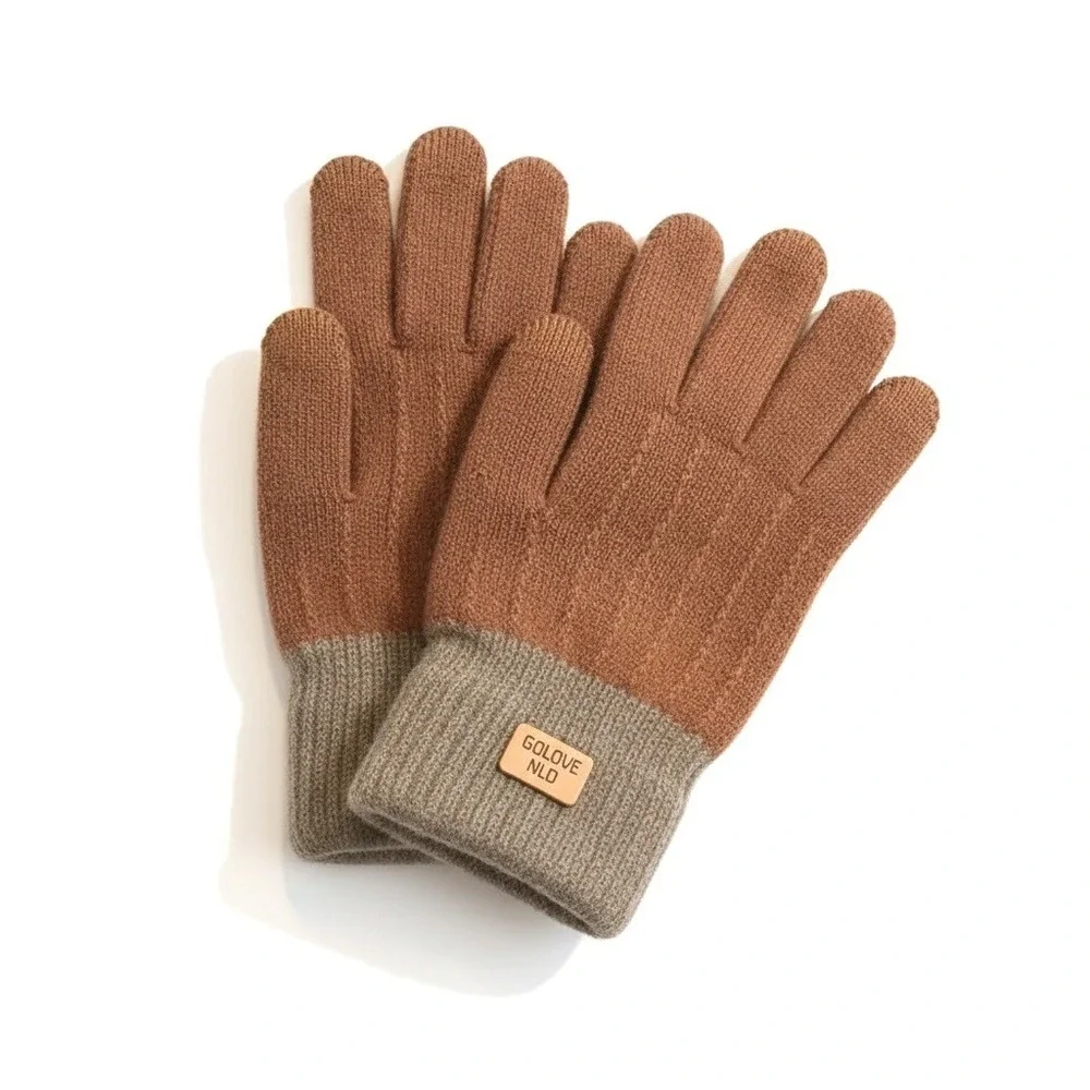 Unisex Thermal Touchscreen Winter Finger Driving‎ Knit Gloves One Size Spice NWT